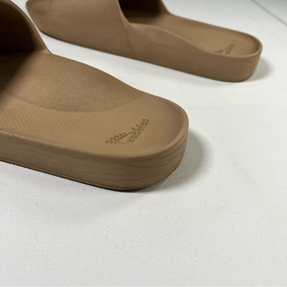 Archie's Arch Support Slide Sandals Tan Taupe Beige Nude Mens 8 Womens 9 - Picture 9 of 13